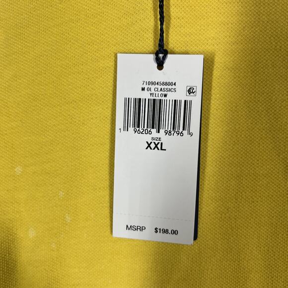 Polo Ralph Lauren Polo Shirt Mens 2XL Classic Fit Distressed Look Mesh Yellow - Picture 4 of 16